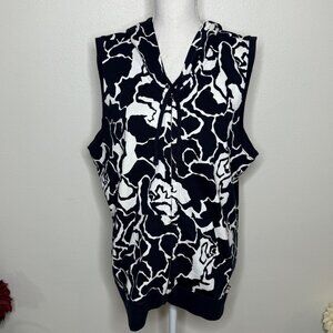 Liz Claiborne Terry Cloth Hoodie Vest Womens XL Beach Causal Swim